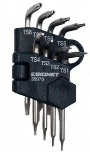 סט מפתחות אלן כוכב 5 צלעות+חור 8 T1-T8 יח SIGNET סט מפתחות אלן כוכב 5 צלעות+חור 8 T1-T8 יח SIGNET