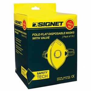 נשמיית מגן מתקפלת FFP3+שסתום (10 יח) SIGNET נשמיית מגן מתקפלת FFP3+שסתום (10 יח) SIGNET