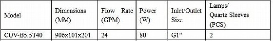 ����� ����� UV ������� ������� 316 �������  CUVB5.5T40  80W  ������� CREATOR